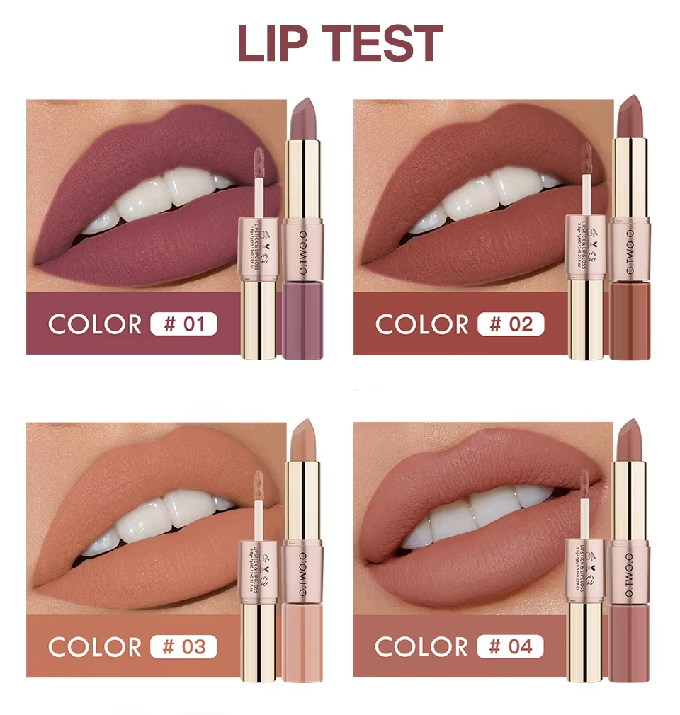 O.TWO.O ROSE GOLD 2 IN 1 LIPSTICK AND LIPGLOSS