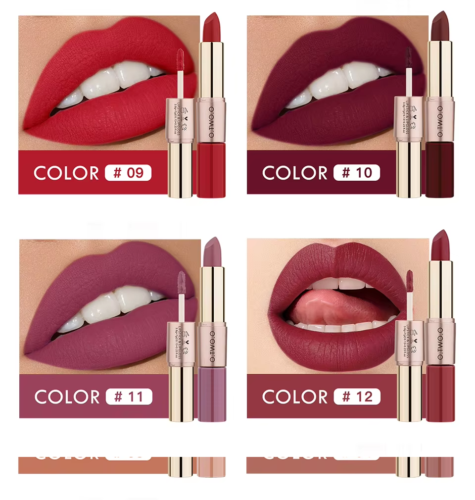 O.TWO.O ROSE GOLD 2 IN 1 LIPSTICK AND LIPGLOSS