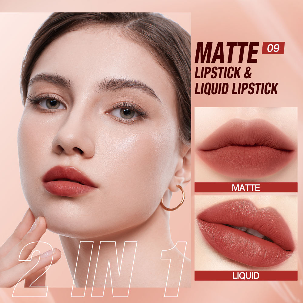 O.TWO.O ROSE GOLD 2 IN 1 LIPSTICK AND LIPGLOSS