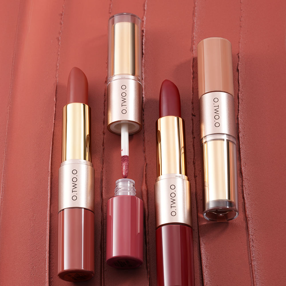 O.TWO.O ROSE GOLD 2 IN 1 LIPSTICK AND LIPGLOSS