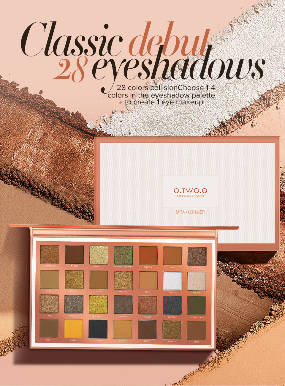 O.TWO.O EYE ESSENCE PALETTE (28 COLORS EYESHADOW)