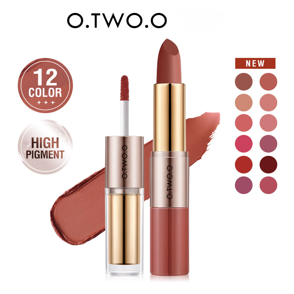 O.TWO.O ROSE GOLD 2 IN 1 LIPSTICK AND LIPGLOSS