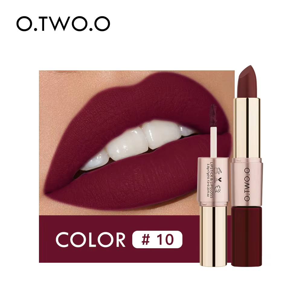 O.TWO.O ROSE GOLD 2 IN 1 LIPSTICK AND LIPGLOSS