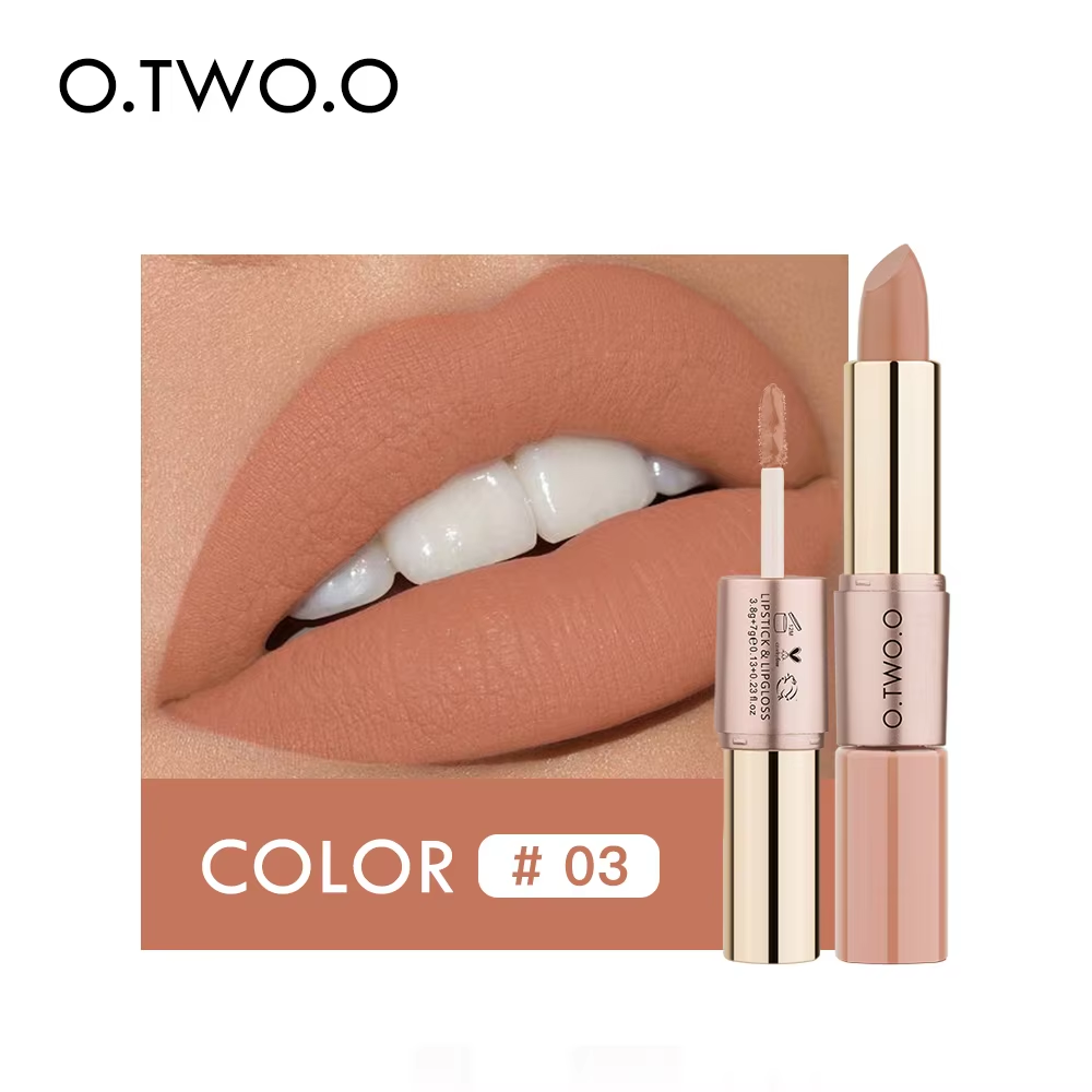 O.TWO.O ROSE GOLD 2 IN 1 LIPSTICK AND LIPGLOSS