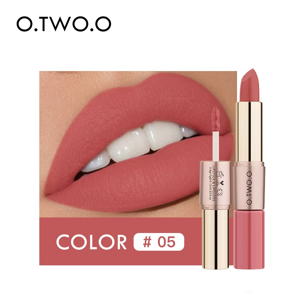O.TWO.O ROSE GOLD 2 IN 1 LIPSTICK AND LIPGLOSS