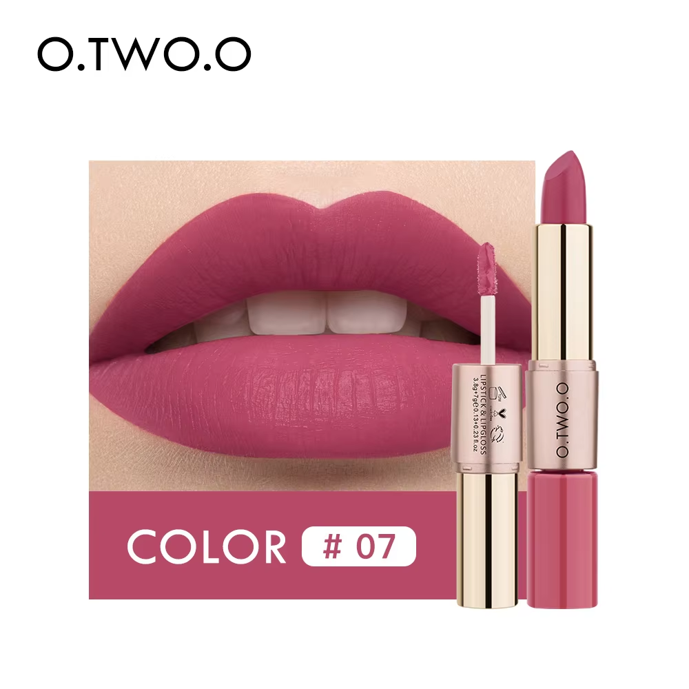 O.TWO.O ROSE GOLD 2 IN 1 LIPSTICK AND LIPGLOSS