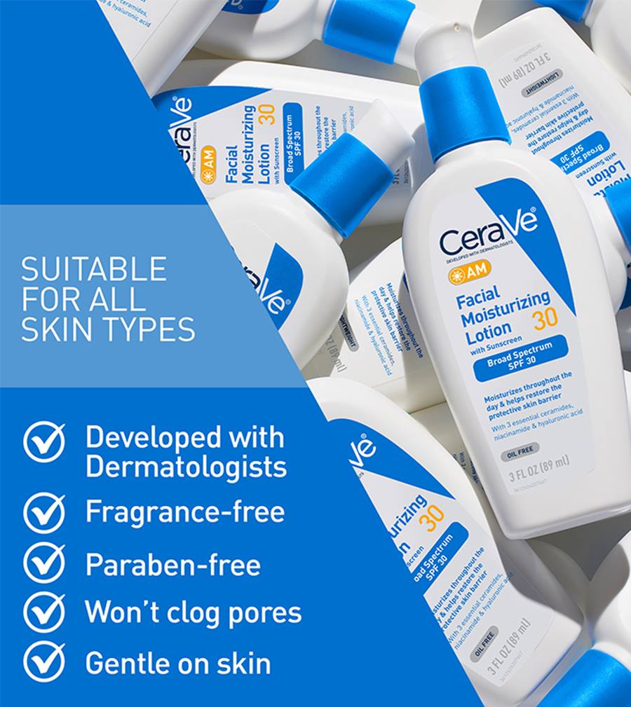 Cerave AM Facial moisturizing Lotion With Broad spectrum Spf 30.