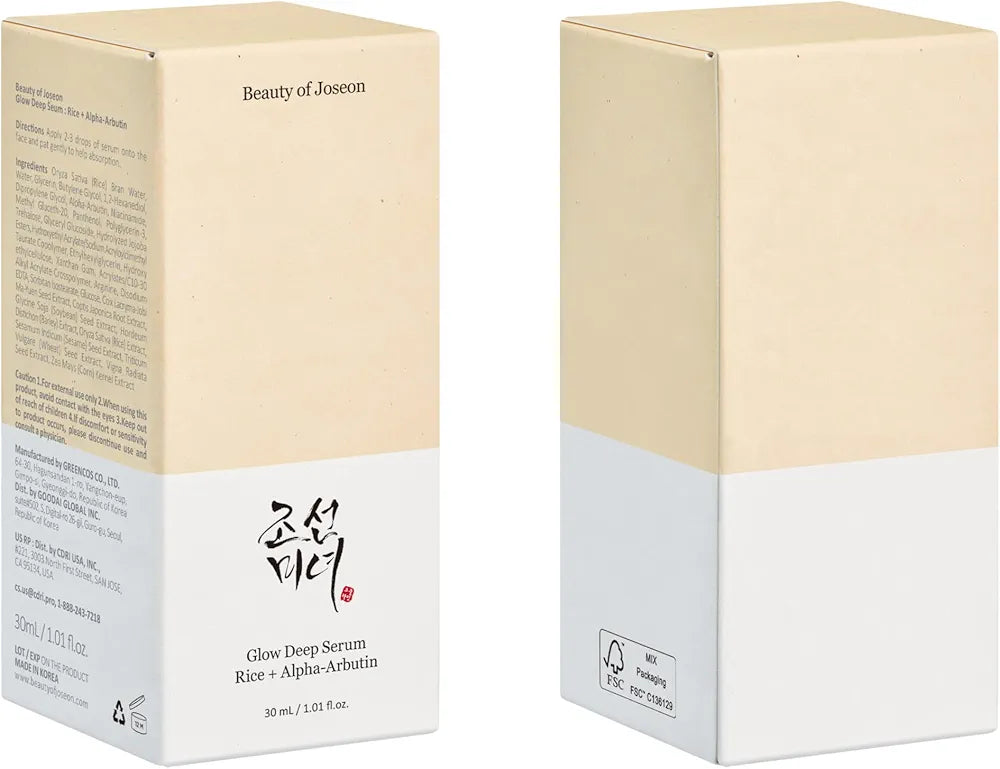 Beauty of Joseon Glow Deep serum including Rice and Alpha arbutin