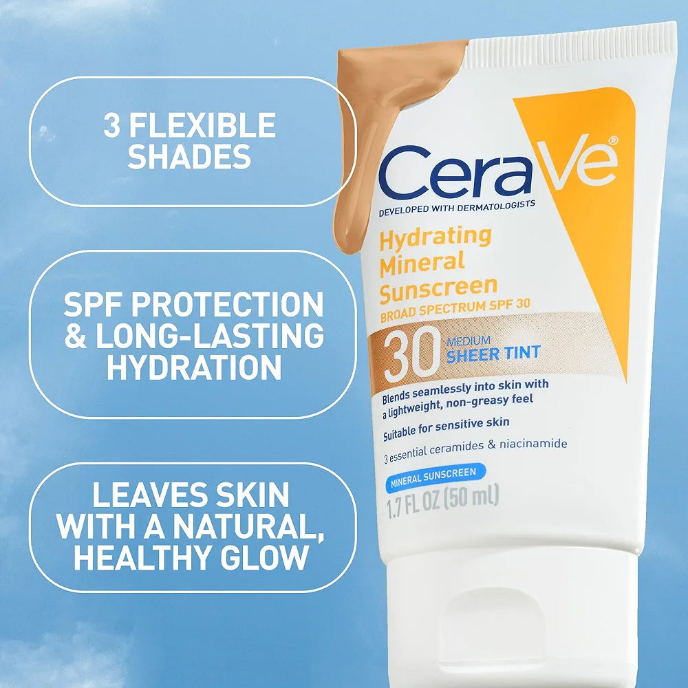 Cerave Hydrating Mineral Ultra sheer Tinted Sunscreen spf 30 50 ML