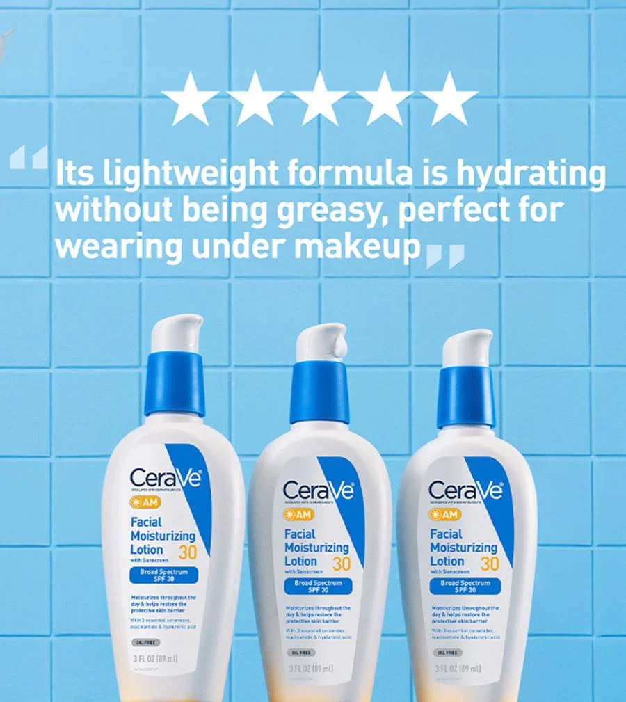 Cerave AM Facial moisturizing Lotion With Broad spectrum Spf 30.